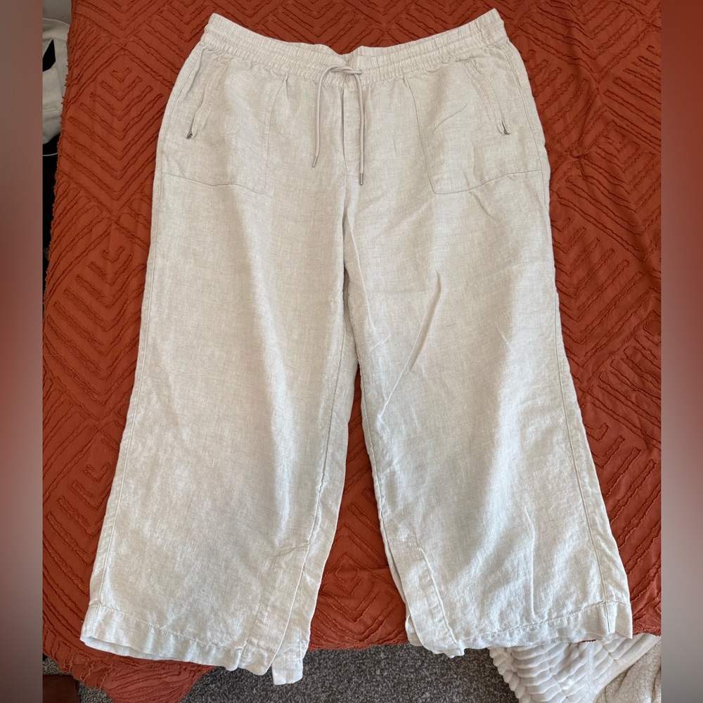 Athleta Cream Relaxed Pants